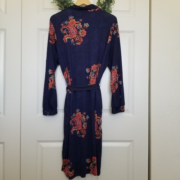 Lularoe Ellie Silky Paisley Button Up Midi Shirt Dress- Size XL - Picture 5 of 8